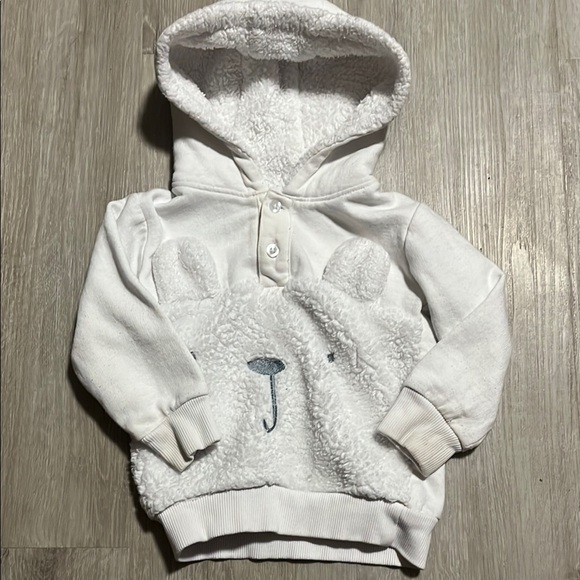 Cozy White Kids Hoodie with Bear Design - Picture 1 of 1